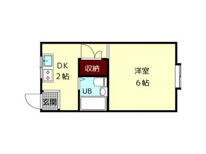 小瀬マンション(1K/2階)の間取り写真