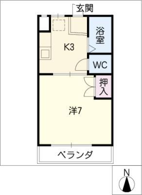 リアナ岐阜弐番館(1K/2階)の間取り写真