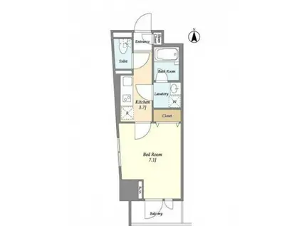 プリムス青柳(1K/6階)の間取り写真