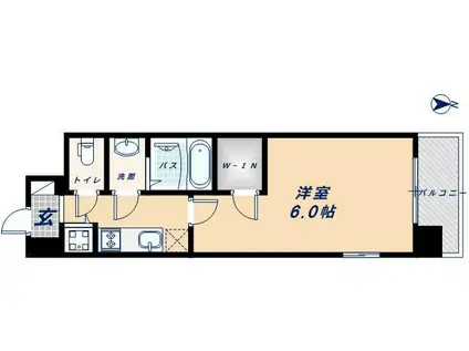 エスリード中之島サウス(1K/7階)の間取り写真