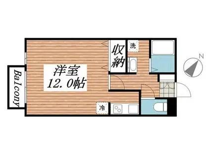 ソレイユ・エヌ(ワンルーム/1階)の間取り写真