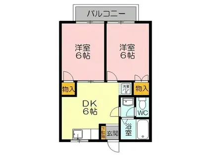 ニューレックアピオンII(2DK/2階)の間取り写真