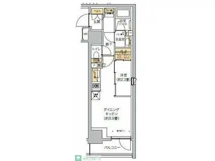 リビオメゾン西麻布(1LDK/3階)の間取り写真