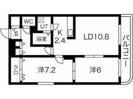 RAPHLES(2LDK/3階)の間取り写真