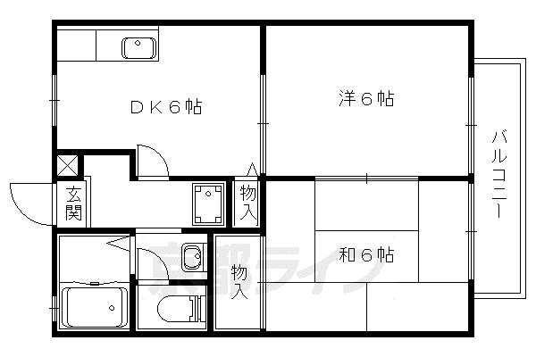 メイプルリーフI(2DK/1階)の間取り写真