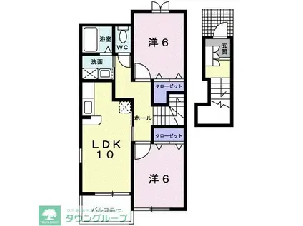 リヴィエールIIIA(2LDK/2階)の間取り写真