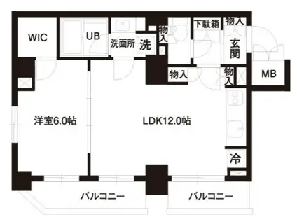 レジディア白金高輪(1LDK/9階)の間取り写真