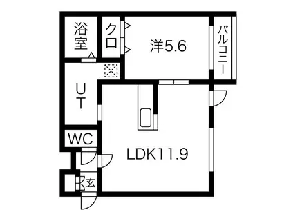 ADレジェンド(1LDK/1階)の間取り写真