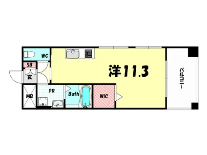 サムティ三宮レガニール(1K/2階)の間取り写真