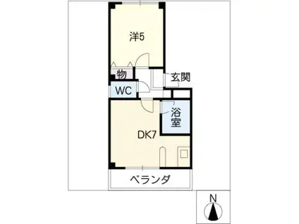 CASA SOPHIA III(1DK/1階)の間取り写真