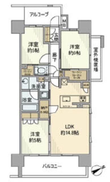 ザ・パークハウス中野富士見町(3LDK/6階)の間取り写真