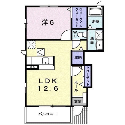 サニーブライト(1LDK/1階)の間取り写真