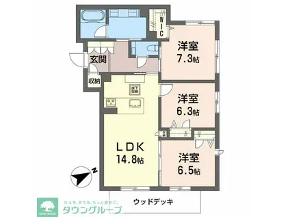 ポルタ フェリーチェ(3LDK/1階)の間取り写真