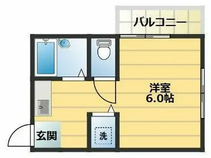 植野ハイツ(1K/2階)の間取り写真
