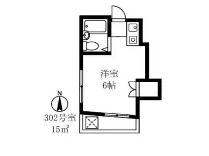 パールハイツ(ワンルーム/3階)の間取り写真