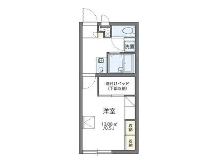 レオパレスしんばし(1K/1階)の間取り写真