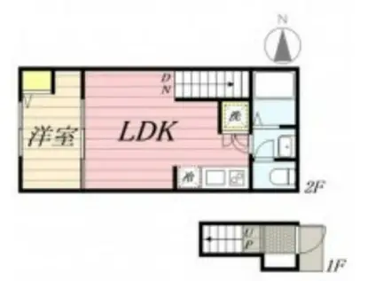 I WOOD三鷹上連雀(1LDK/2階)の間取り写真