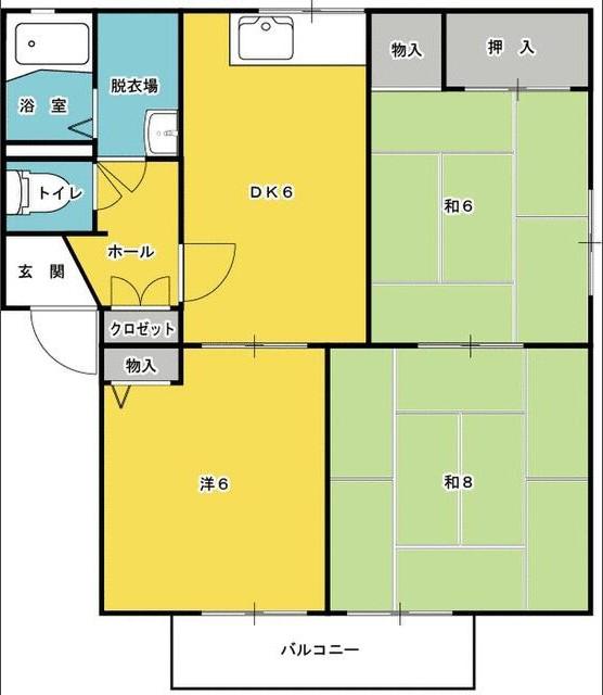 原田ハイツ(3DK/1階)の間取り写真
