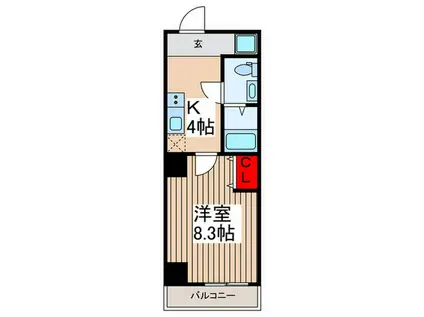 ノース FIELD 飯能(1K/5階)の間取り写真
