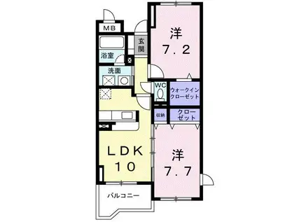 エストレーノパレスA(2LDK/1階)の間取り写真