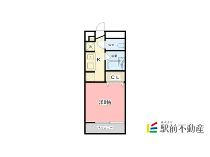ＪＲ長崎本線 鍋島駅 徒歩47分 2階建 築19年(1K/1階)の間取り写真