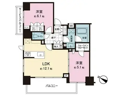 ルフォンリブレ大塚テラス(2LDK/7階)の間取り写真