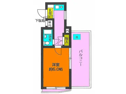 ベルハイム常盤台(1K/5階)の間取り写真