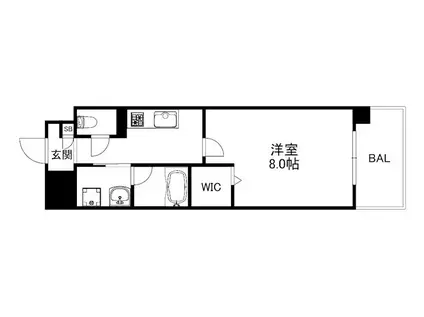 イーストERN WELLS(1K/3階)の間取り写真