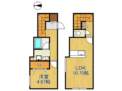 グラン若園(1LDK/1階)の間取り写真