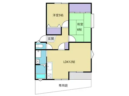 シグナス大手町II番館(2LDK/1階)の間取り写真