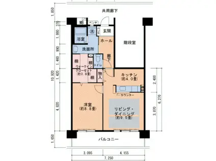 KOBE・岡本 1号棟(1LDK/6階)の間取り写真