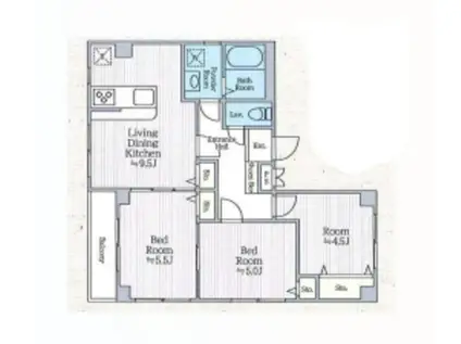 アーク鐘ヶ淵(3LDK/6階)の間取り写真