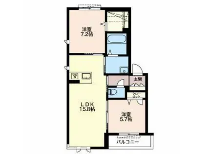 サンジョア(2LDK/2階)の間取り写真