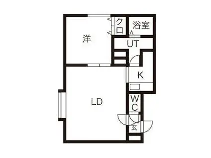 ガーデンヒルズ(1LDK/1階)の間取り写真