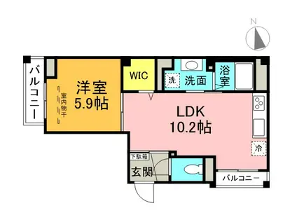 CASA MONTE(1LDK/2階)の間取り写真