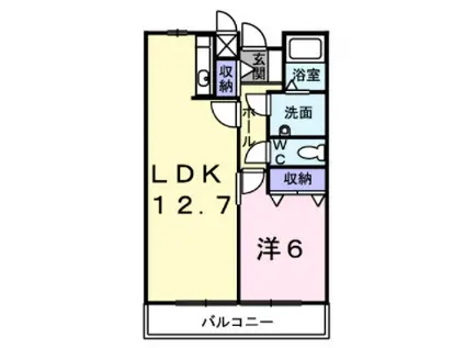 グレイス(1LDK/2階)の間取り写真