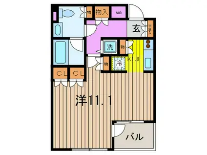 パークアクシス日本橋人形町(1K/3階)の間取り写真