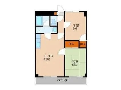 グリーンハイツ(2LDK/2階)の間取り写真