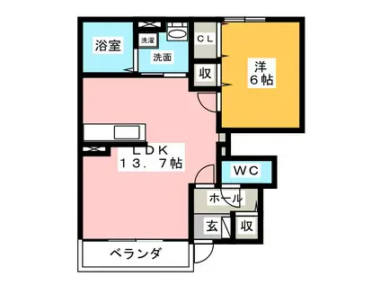 トラモント・エヌ(1LDK/1階)の間取り写真
