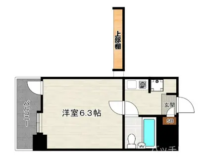 朝日プラザ博多Vターミナルスクエア(1K/7階)の間取り写真