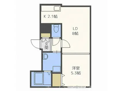 グランドサクセス平岸(1LDK/1階)の間取り写真