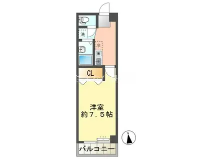 ドミトリー三好ヶ丘(1K/3階)の間取り写真