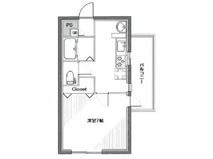 メゾンセントラル(1K/3階)の間取り写真