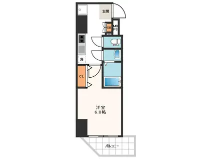 アドバンス難波南ノエル(1K/7階)の間取り写真