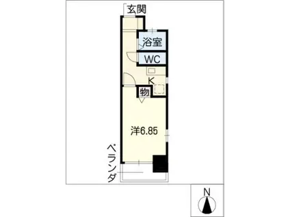 グレイス国府宮II(1K/8階)の間取り写真