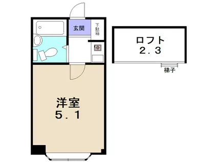 コスモハイツ 多治見(1K/3階)の間取り写真