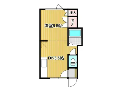 コーポ栄進堂I(1DK/1階)の間取り写真