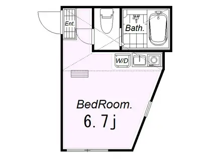 ユナイト星川ジョンポラニー(ワンルーム/2階)の間取り写真