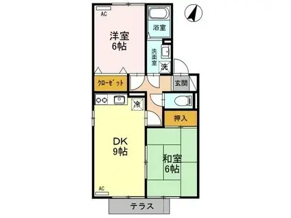 コートボヌール(2DK/1階)の間取り写真