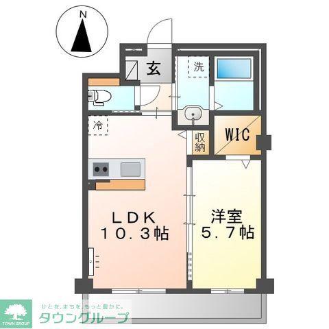 草加市花栗マンション工事(1LDK/3階)の間取り写真